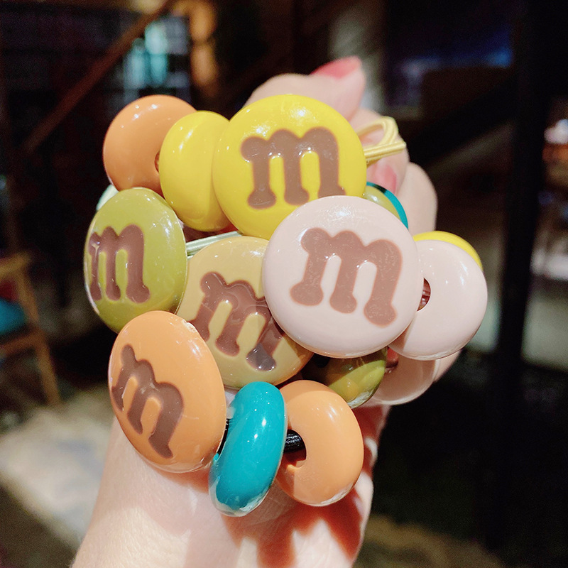 M Bean Candy Color Hair Rope Summer New Ball Cute Rubber Band Tie Hair Scrunchies Wholesale Nihaojewelry display picture 7