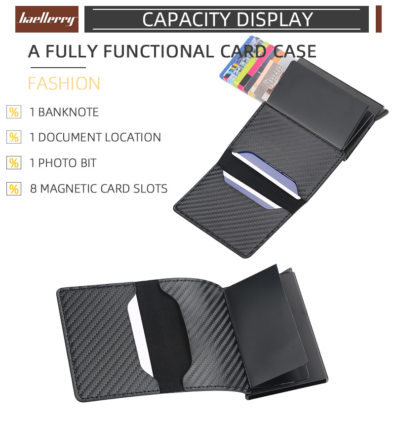 Baellerry Wallet/New Arrival Anti-theft Card Bag/rfid Short Automatic Pop-up Card Holder/both Men And Women Can Use_voghion.com