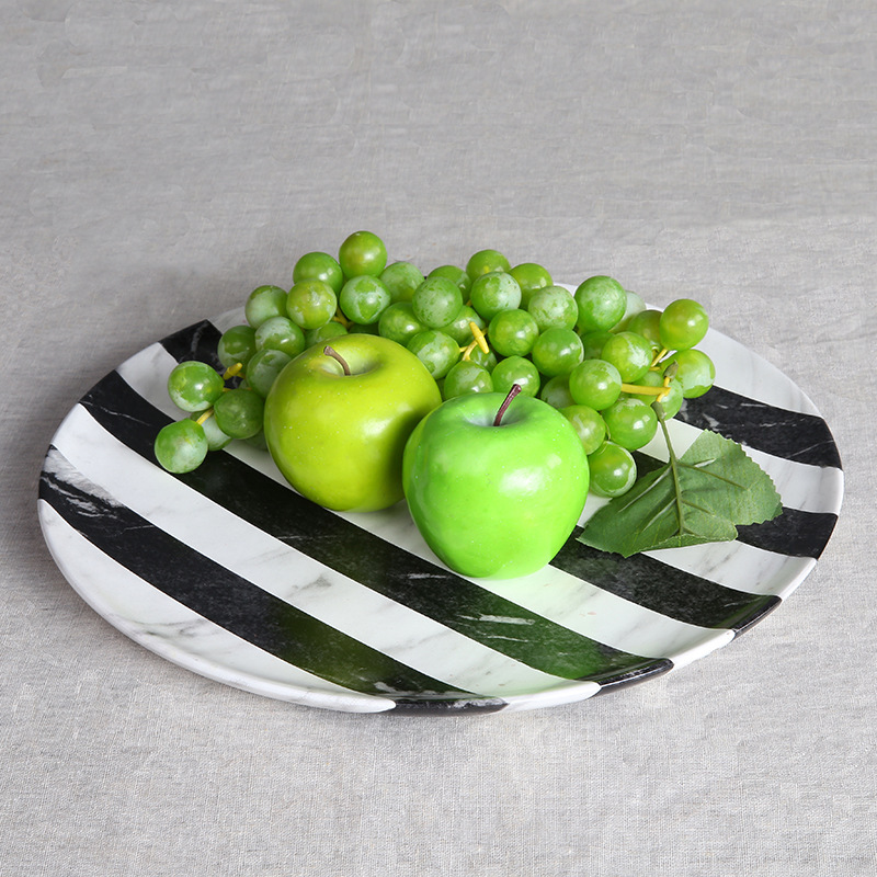 modern resin stripe Fruit plate table Cakes and Pastries Ceramic crafts Decoration