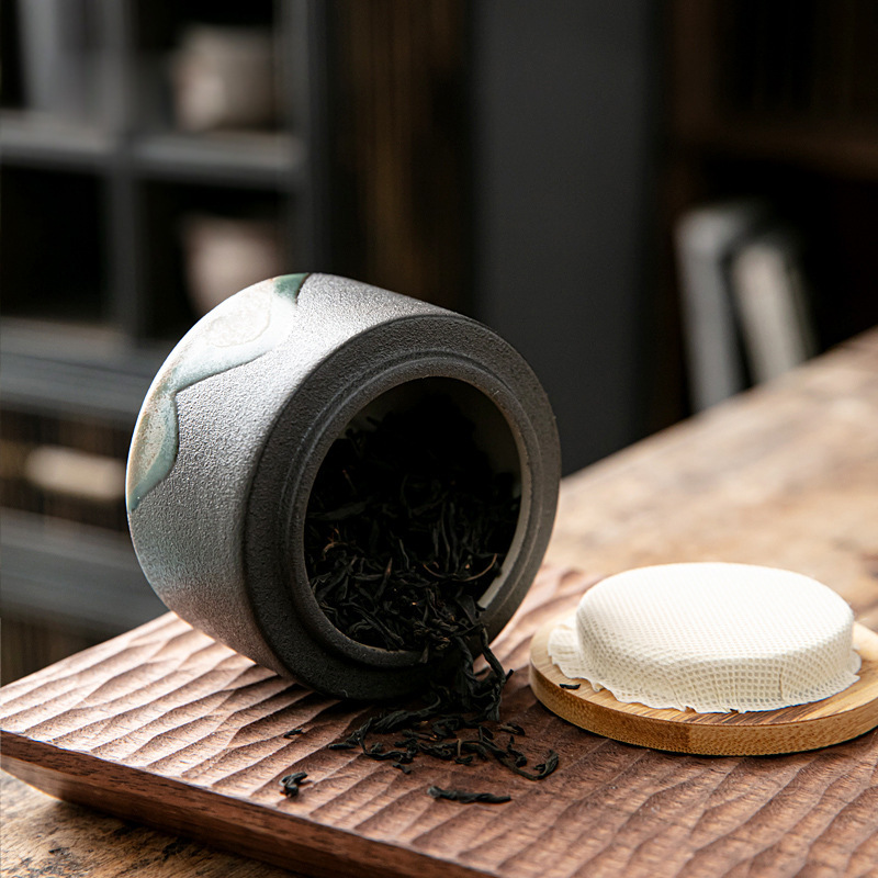 Pu'er tarro de almacenamiento de té portátil caja de té grande pequeño almacén de té tarro de almacenamiento de té