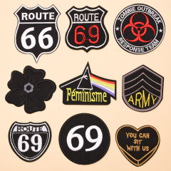 Embroidered fabric patch skull head letter patch computer embroidery seal manufacturer direct sale clothing accessories fabric tag badge