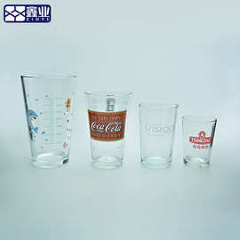 16oz玻璃杯V型啤酒杯116调酒杯餐厅玻璃水杯家用牛奶杯定制LOGO