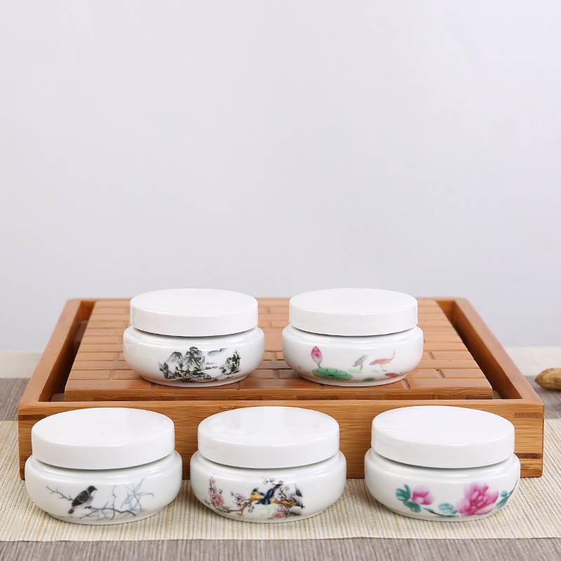 90ML便携陶瓷小号密封罐 茶叶蜂蜜液体罐 药丸胶囊香膏粉瓶可定制|ms