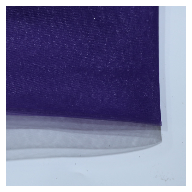 Fabricante de suministro de color púrpura gradiente impresión tela de malla de diamante vestido tela