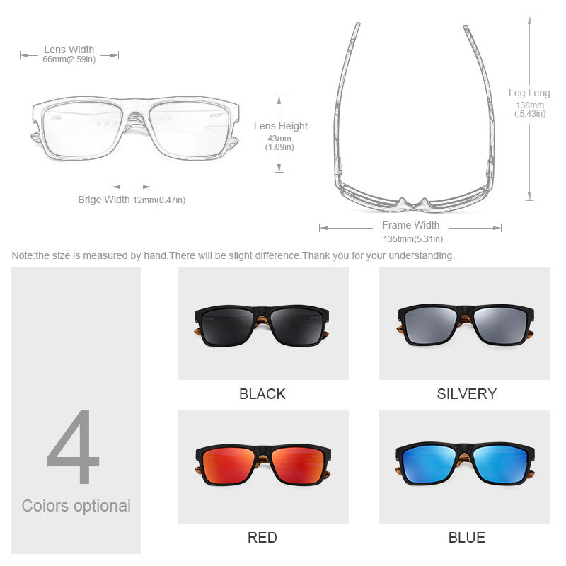 2020墨镜木腿偏光太阳镜方形眼镜竹木眼镜运动太阳眼镜男跨境外贸