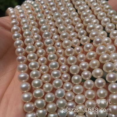 Natural freshwater pearl necklace 5-6mm Round Lightly Strong light Pearl Partially Prepared Products DIY Clavicle chain Loose bead