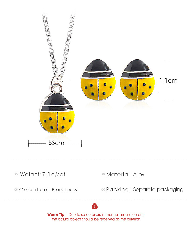New Necklace Star Ladybug Set Necklace Earring Cute Cartoon Clavicle Chain Wholesale Nihaojewelry display picture 1