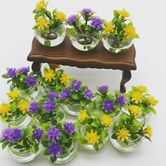 Dollhouse Accessories Miniature Model Micro Mini Realistic Hydroponic Glass Plant Pot