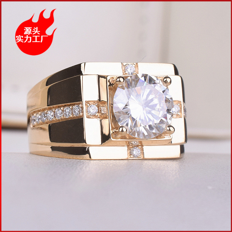 厂家直销经典仿真男士黄金钻戒多多热卖霸气开口男女情侣结婚戒指|ms
