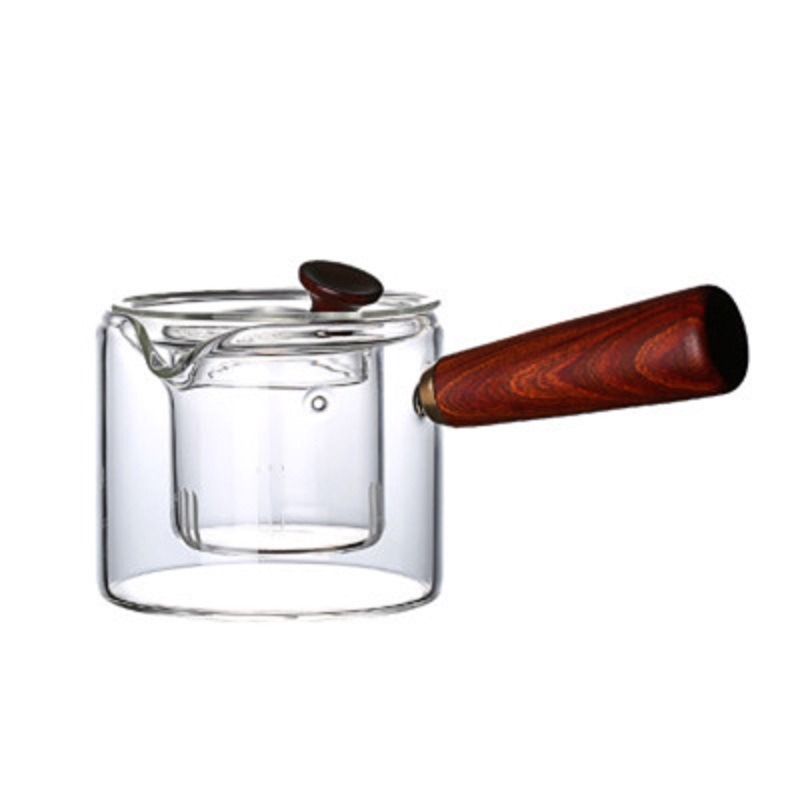 Vidrio borosilicato juego de té Kung Fu té sala de estar casera taza de té japonés lado mango tetera Oficina recepción