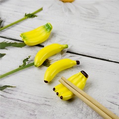 Cute Fruit Simulation Ceramic Dining Table Ornament Chopstick Holder, Creative Home Use Japanese Banana Chopstick Stand, Chopstick Pillow