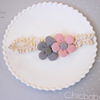 Children's knitted headband, elastic hair accessory, 2021 collection, Korean style, flowered, wholesale