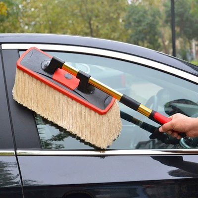 Car cleaning tools Telescopic Dust Removal Brush Car - rice-color-storage-box