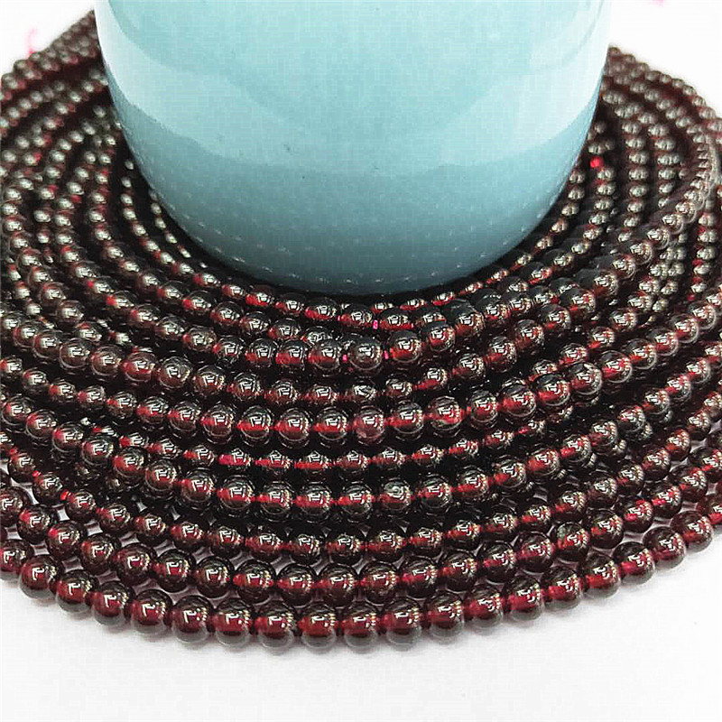 Factory direct sales of natural 5A-grade garnet loose beads, wholesale of semi-finished purple-toothed black round beads, and jewelry matching beads detail image 2