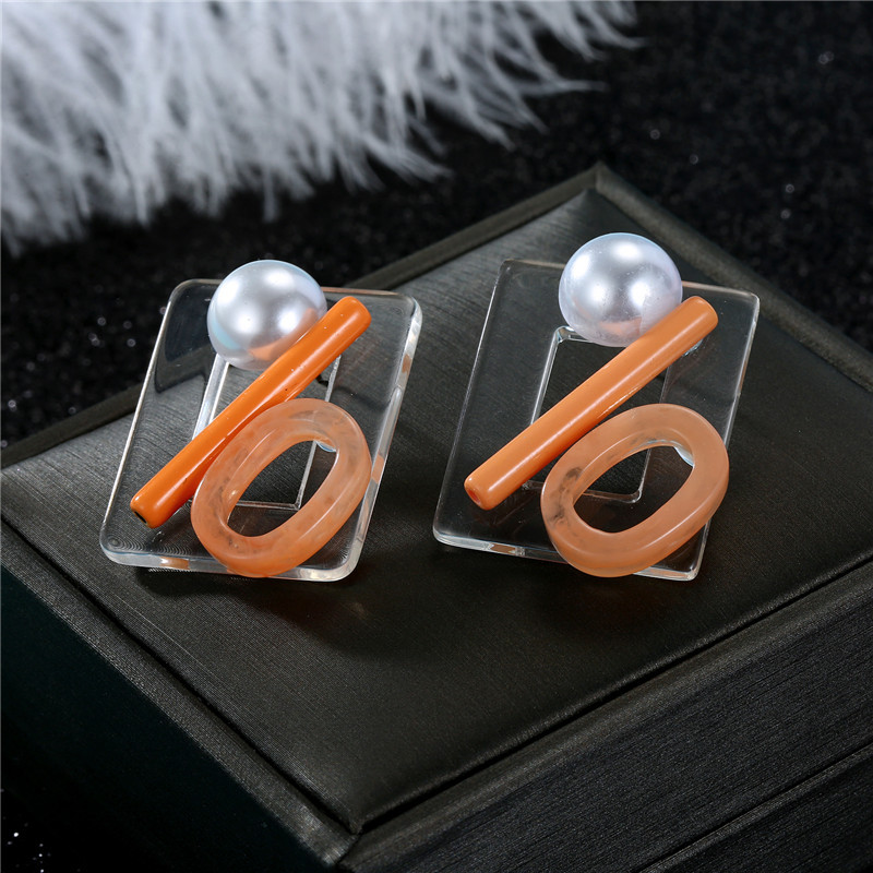 Jewelry Geometric Acrylic Earrings Pearl Earrings Wholesales Yiwu Suppliers China display picture 2