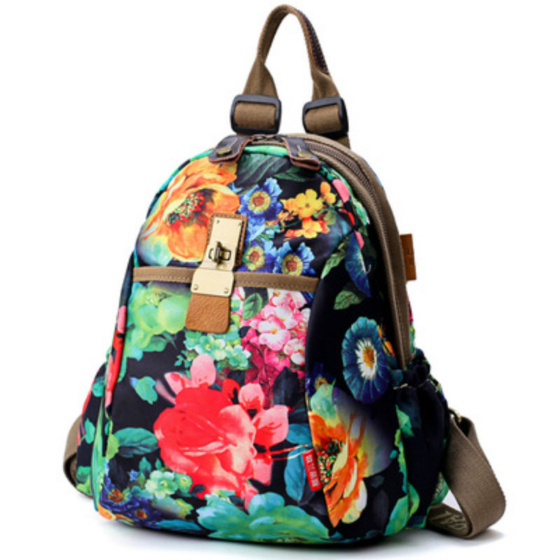 2020新款牛津布雙肩包女原創個性印花朵女士背包時尚廠家直銷批發