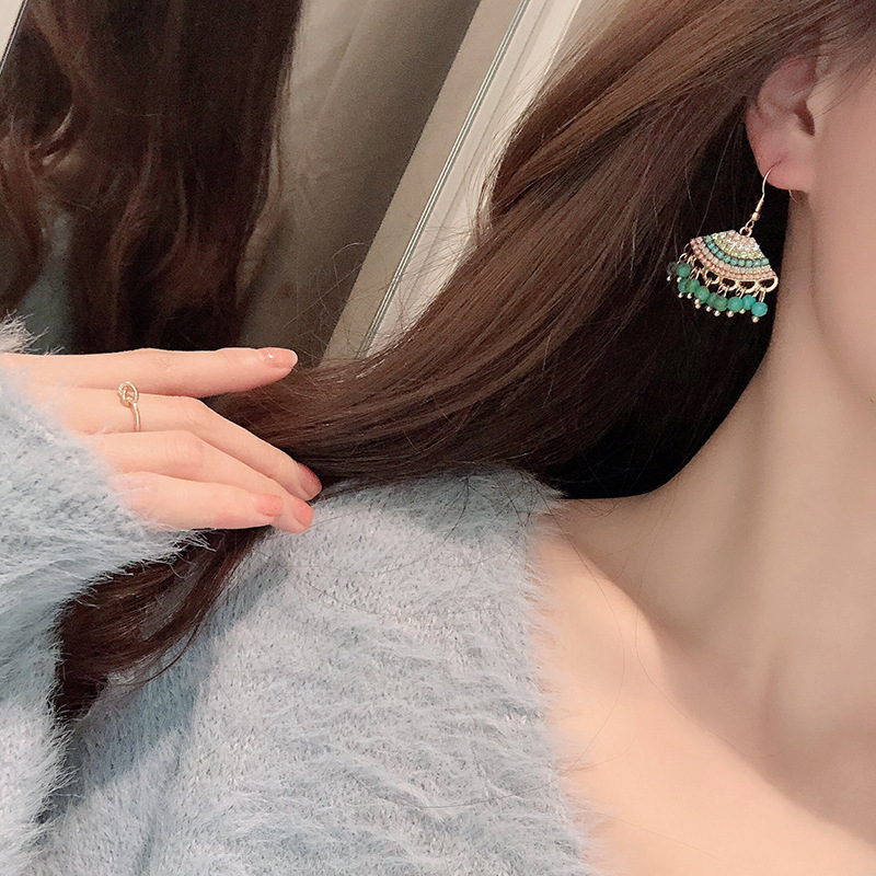 Bohemian Fan-shaped Tassel Earrings display picture 13