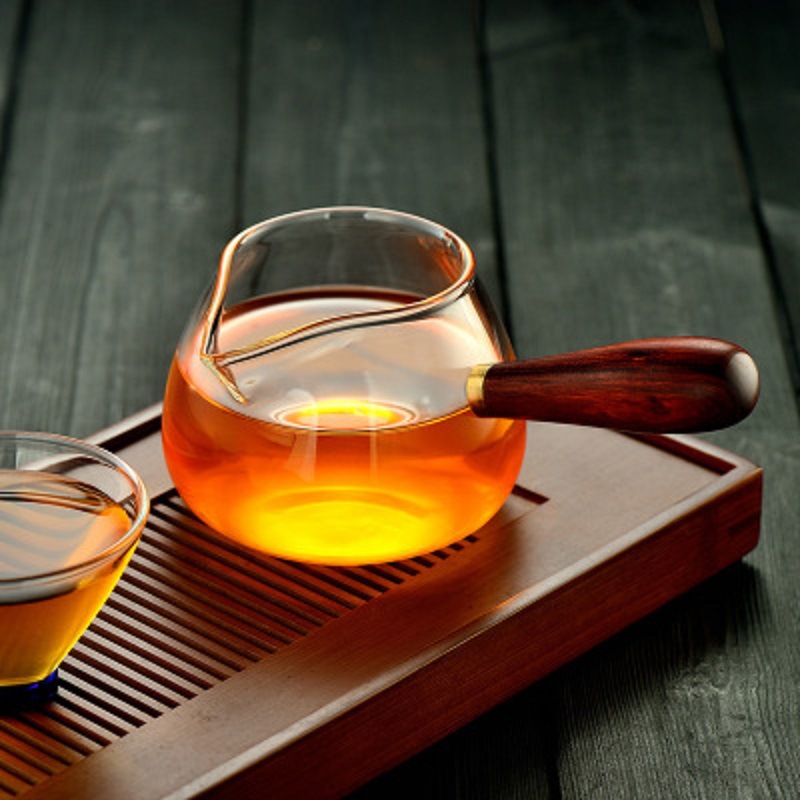 Vidrio borosilicato juego de té Kung Fu té sala de estar casera taza de té japonés lado mango tetera Oficina recepción