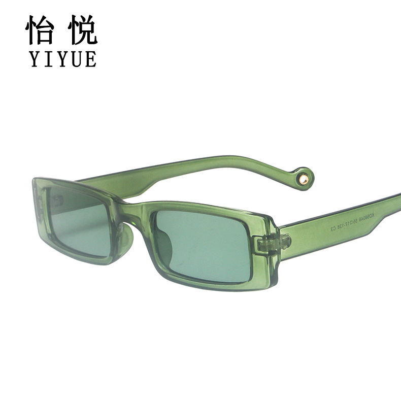 New European and American small square sunglasses, fashion trends, women's olive green sunglasses, online red street photography sun shading glasses