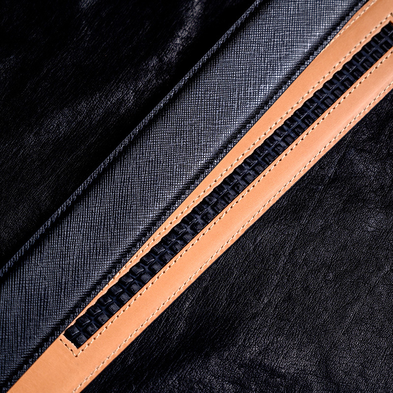 原版十字纹双面头层牛皮男士腰带自动扣带条商务磨砂底皮带身3.4