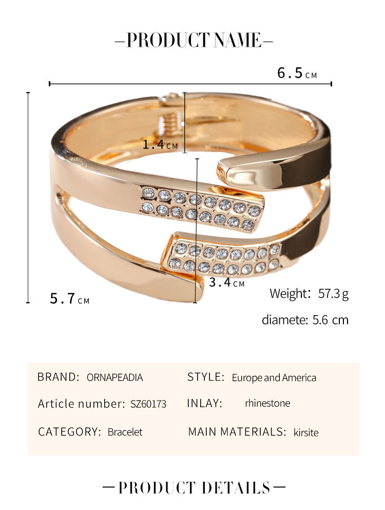 simple diamond glossy open bracelet