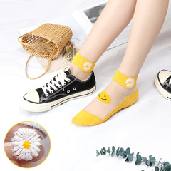Nais Socks 2021 Spring/Summer New Collection: Tiny Daisy Crystal Silk Boat Socks & Short Glassy Karas Women's Socks