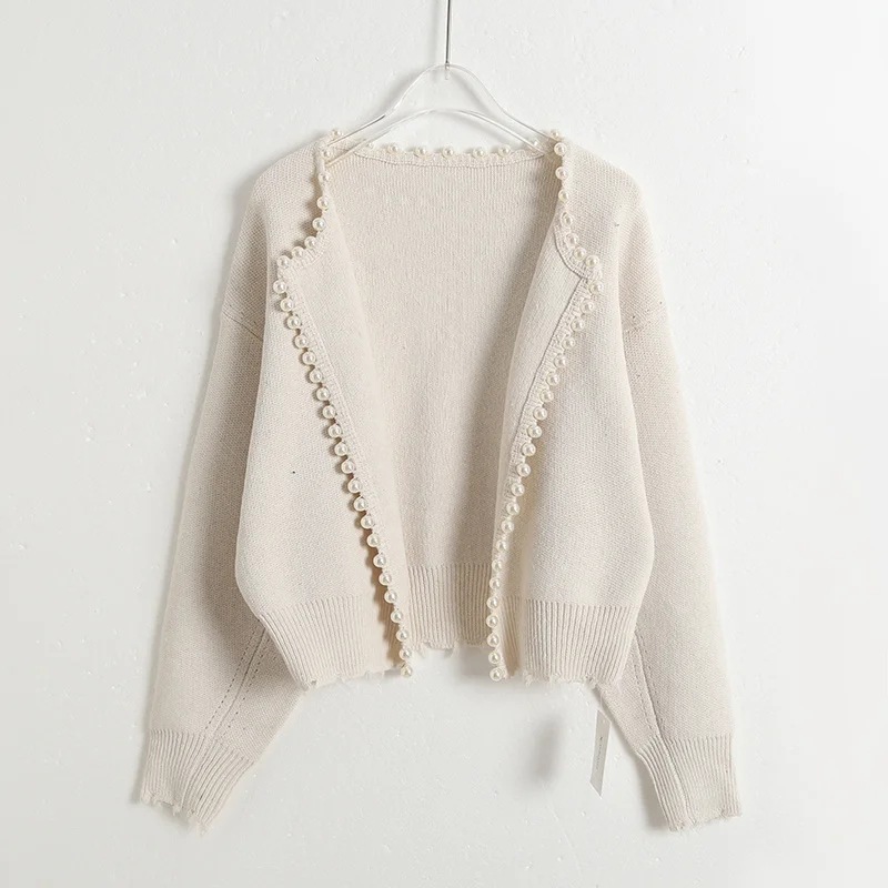 Autumn and winter pearl button sweater cardigan  NSHS23386