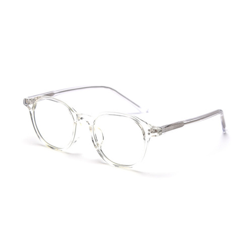 TR1952 Round Plain Blue Light Sunglasses for Men and Women, Korean Basic Model Street Style Frame