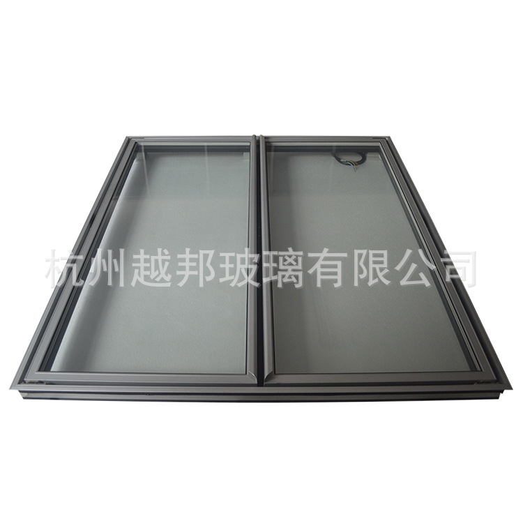 后补式冷库玻璃门铝合金边框双层加热钢化镀膜玻璃带LED灯管