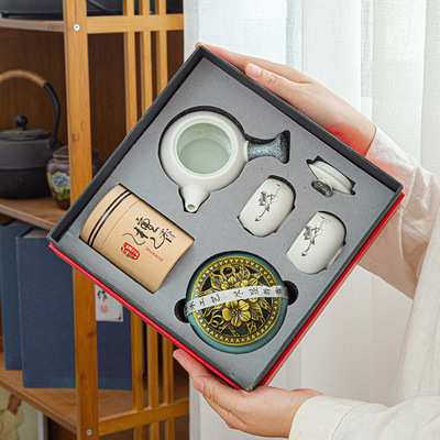 日式粗陶茶具套装创意陶瓷茶壶茶杯办公室防烫泡茶器公司礼品|ms