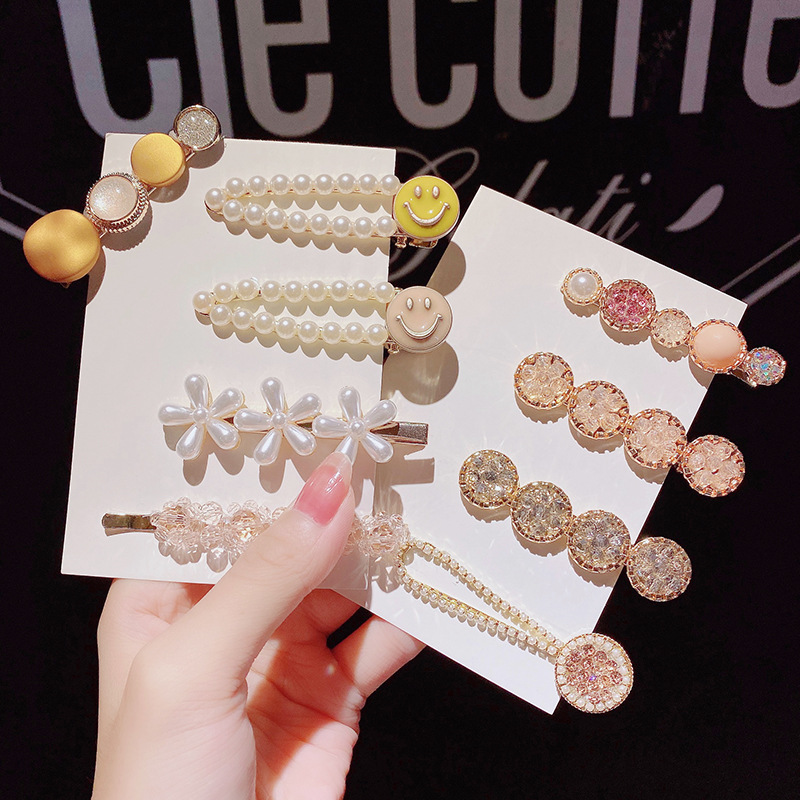 Korea New Fashion Super Fairy Clip Hairpin Hair Accessories Girl Pearl Hairpin Bangs Clip Top Clip Set  Nihaojewelry Wholesale display picture 8