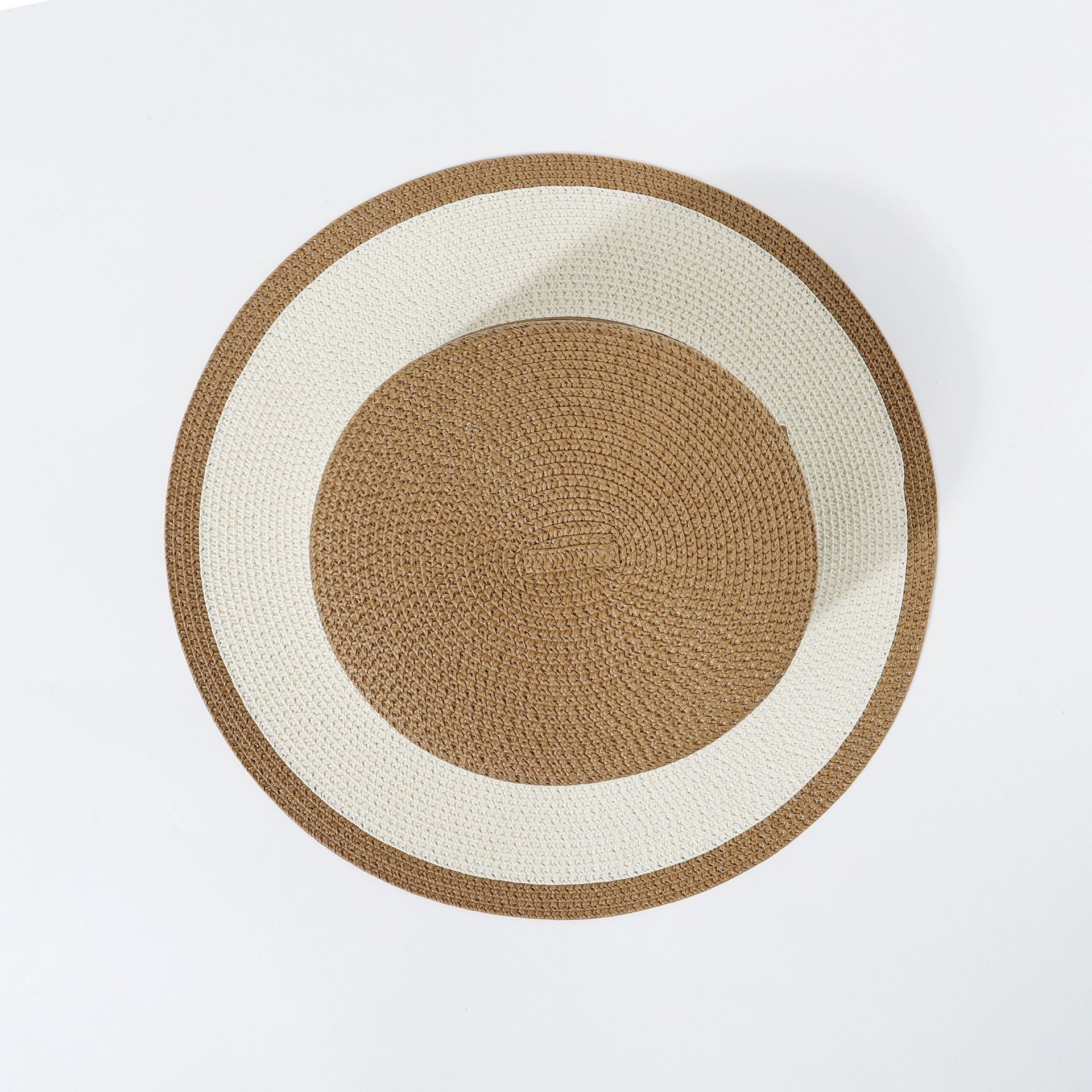 Fashion Flat-top With Big Eaves Sunscreen Woven Summer Women's Blue Straw Hat display picture 8