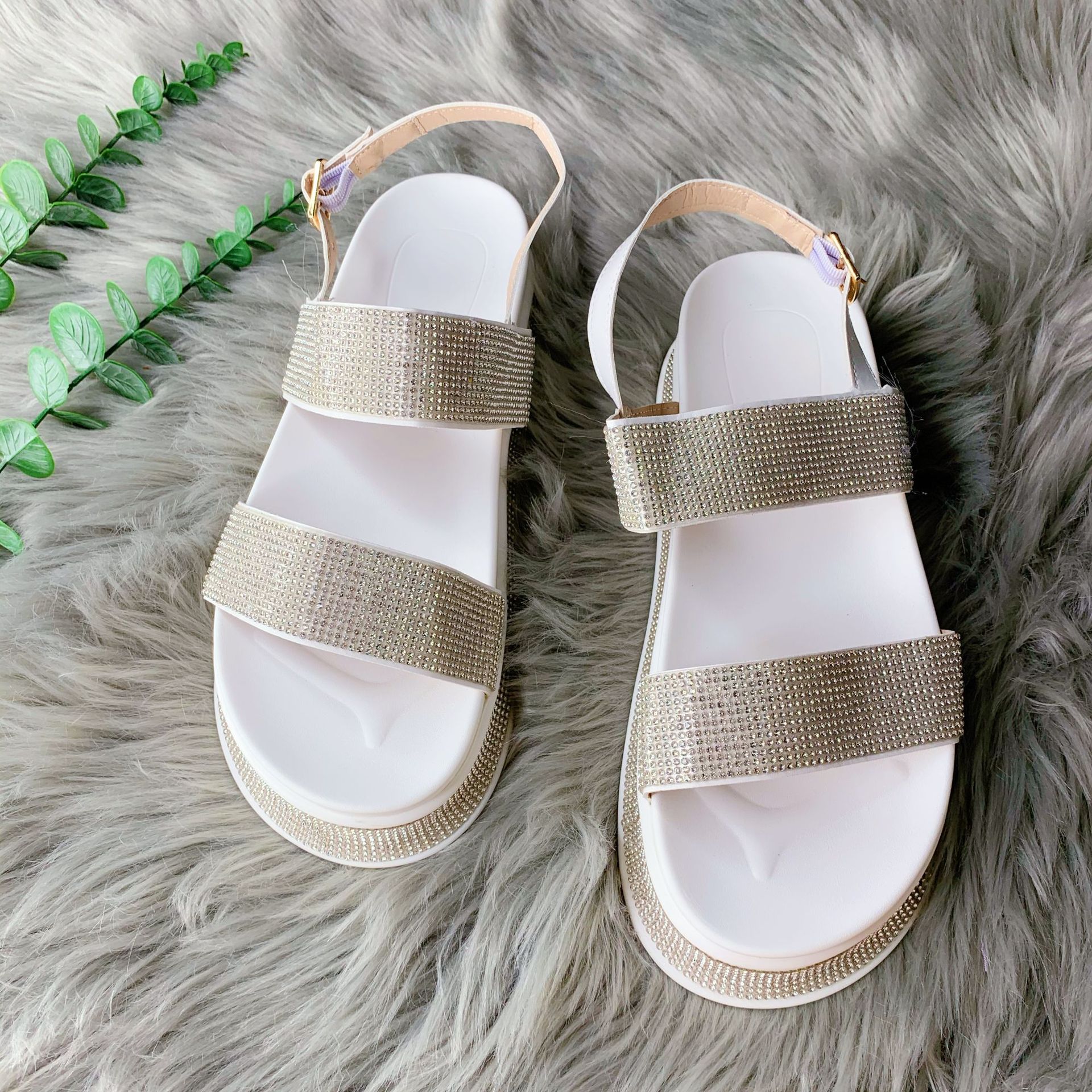Damen Sandalen Mit Strass Glitzernde Pantoletten Für Jeden Anlass_voghion.com