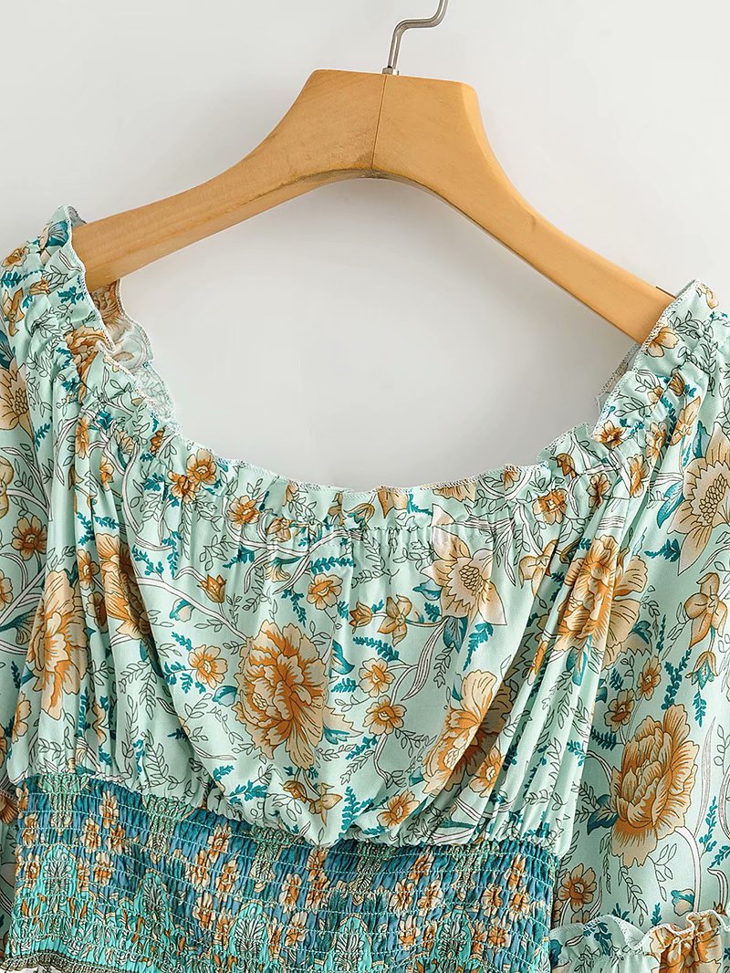 wholesale autumn cotton printed beach holiday shirt beach pants suit NSAM4235