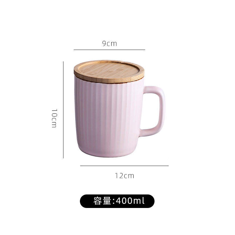 Mug with Lid Nordic Ins Ceramic Water Cup Household Creative Simple Large Capacity Drinking Cup Factory Wholesale