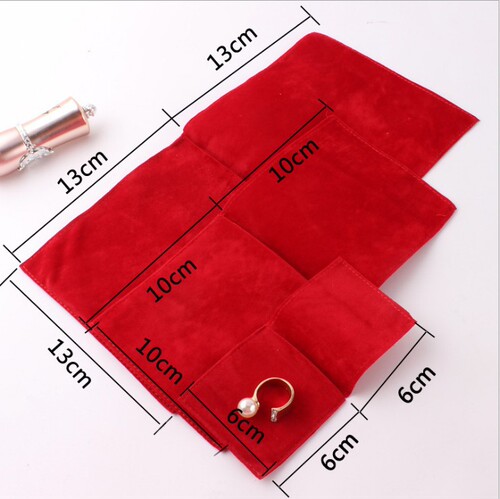 High-end double-sided flocking bag square flip cosmetic jewelry bag jewelry gift bag anti-scratch watch storage bag