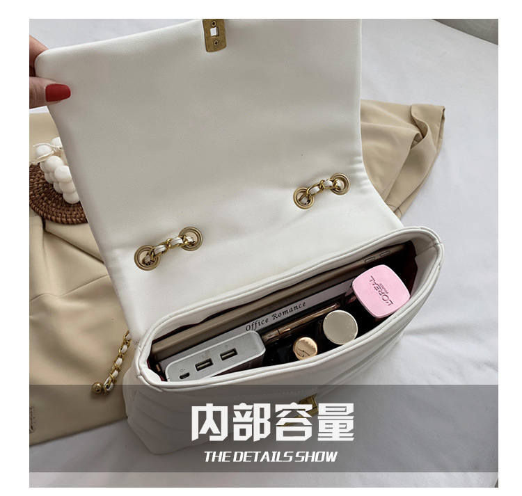New Summer Simple Wild Soft Leather Embroidery Thread Large-capacity Chain One-shoulder Women's Messenger Bag display picture 3