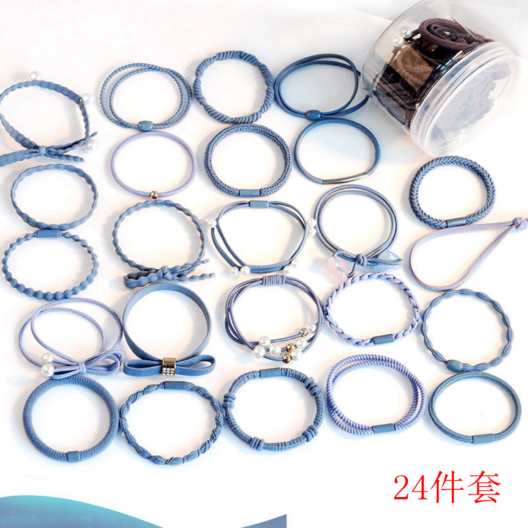 发绳24件套装饰品 韩国简约扎头发皮筋头绳发饰 马尾发圈小清新|ms