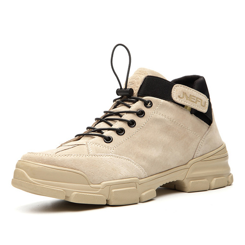 Jiefu cross-border high-top safety boots, steel-toe anti-smash, anti-puncture, waterproof, welding, breathable, casual and fashionable labor protection shoes