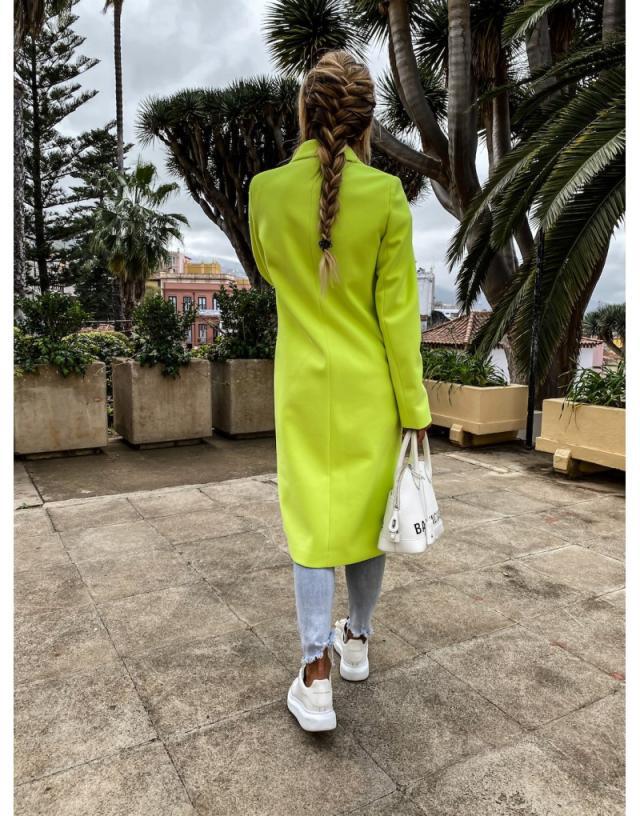 autumn and winter new fashion long candy color lapel woolen coat NSYF860