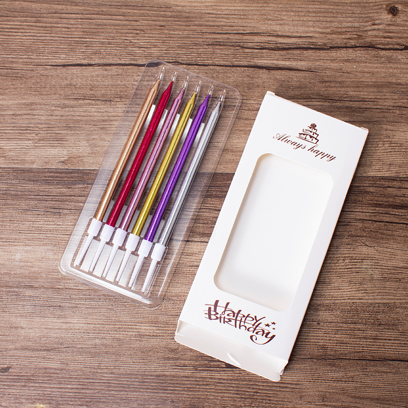 彩色烫金蜡烛6只