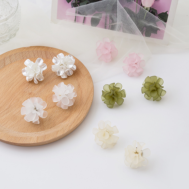 Spring And Summer Flower Frosted Transparent Acrylic Earrings display picture 2