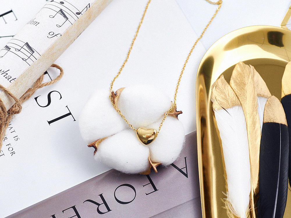 Heart Shape Pattern Women'S Gender Wholesale Jewelry Simple Style Heart Shape 304 Stainless Steel 18K Gold Plated Plating Stainless Steel Necklaces