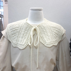 Fake collar Detachable Blouse Dickey Collar False Collar Crochet fake collar with sweet knitted shawl and neck
