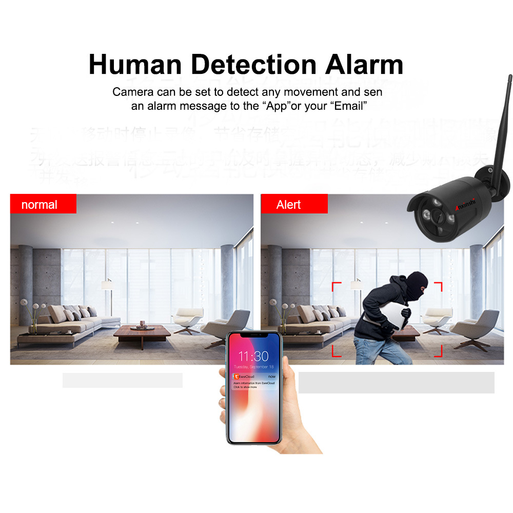 Sicherheitsüberwachung drahtloses WLAN-Kamera-Set 8-Kanal drahtloses NVR-Set Festplatte Video-Rekorder Netzwerkkamera