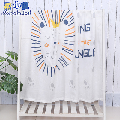 Bamboo fiber Children are double-deck Gauze Bath towel Baby Home textiles Towel Cartoon Cool in summer printing baby summer quilt