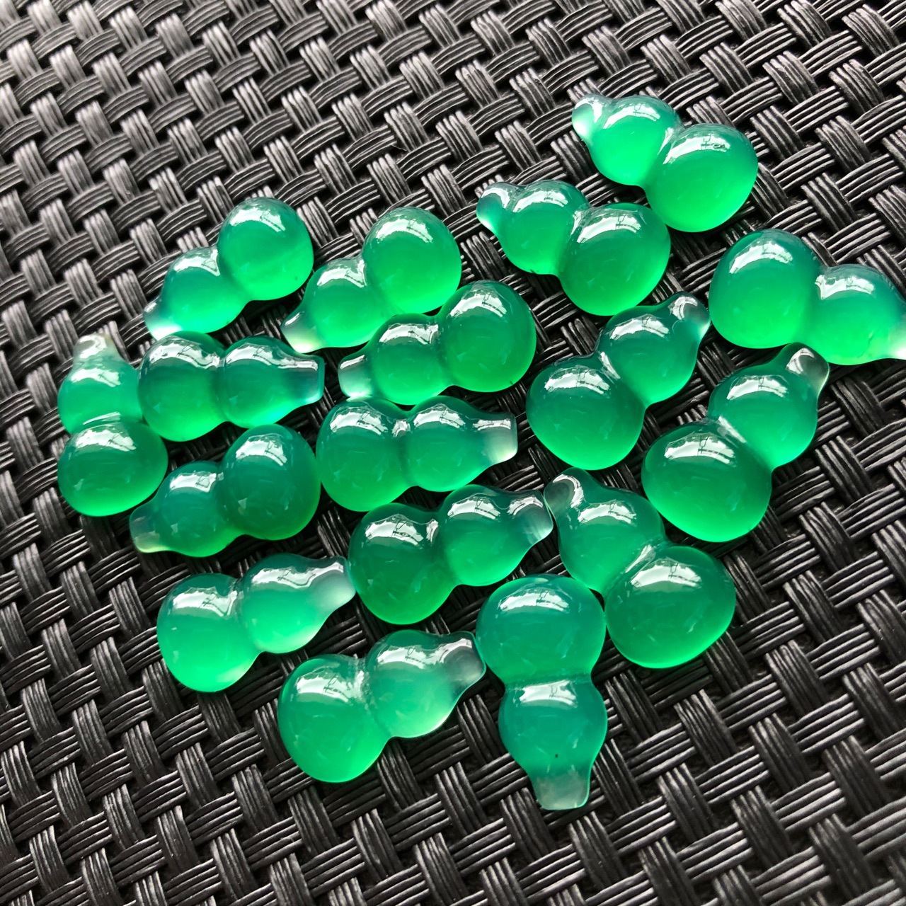 【戒面】镶嵌裸石葫芦形戒面 天然diy手工玉髓璎珞发簪粉玉髓戒面|ru