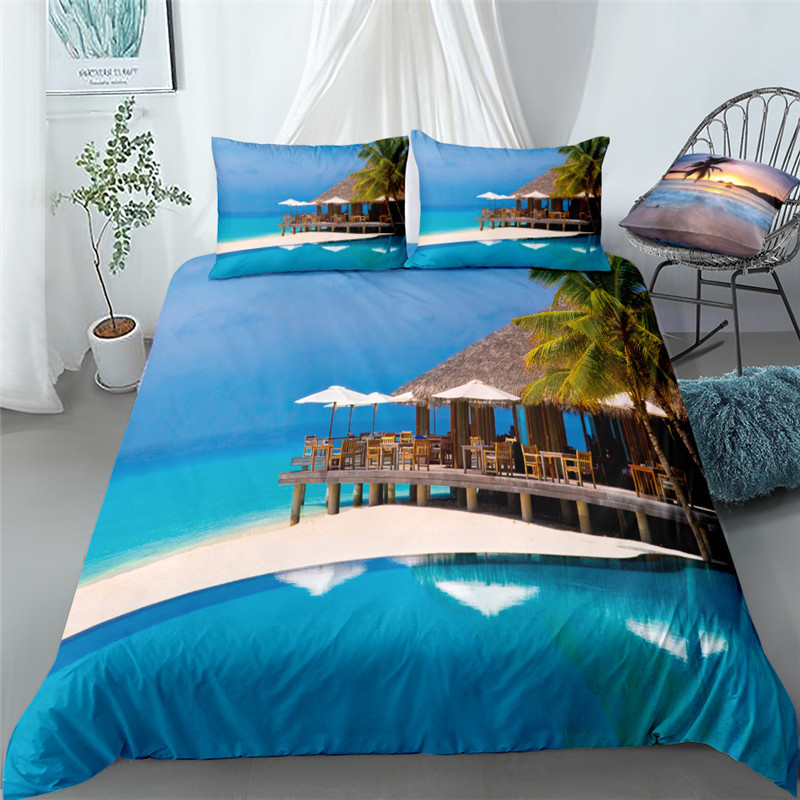 Vacation Landscape Chemical Fiber Polyester Beddings display picture 6