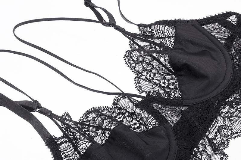 Lingerie francese ultrasottile in pizzo con retro sexy, set da donna, reggiseno trasparente, confortevole e traspirante_voghion.com