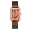 Fashionable rectangular quartz swiss watch, wish, diamond encrusted